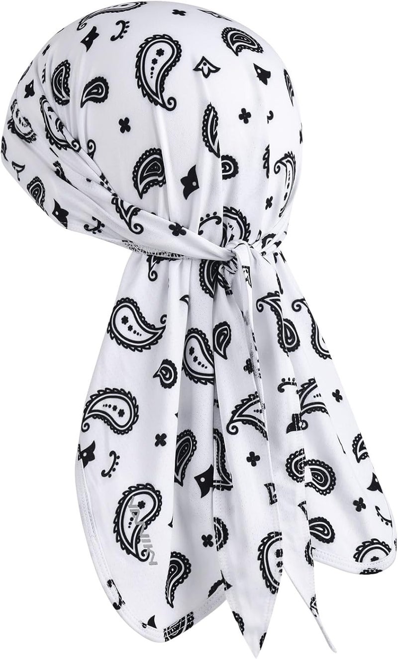 YANIKY Bandanas Skull Caps for Men, Do Rag Women Breathable Helmet Liner, 3 in 1 Face Covering UV Sun Protection Neck Drape Durags - Image 1